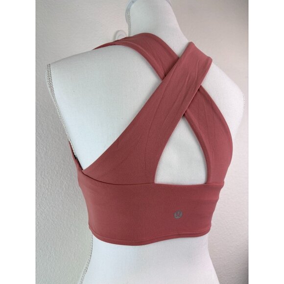 Lululemon women's 6‎ clay fold forward sports bra light support crop bra top - Picture 6 of 8